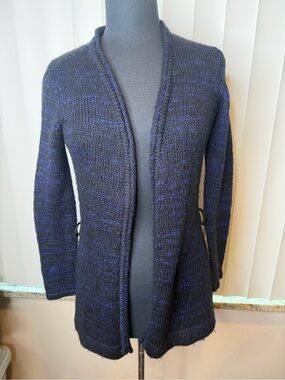 Narciso Rodriguez Cobalt Black Blue Cardigan Knit Sweater Women's Sz Small